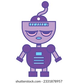 Isolated colored robot toy character icon Vector