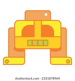 Icono de personaje de juguete robot de color aislado Vector