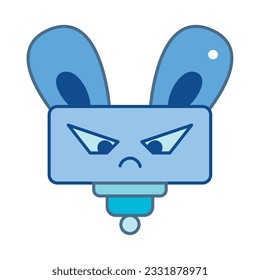 Isolated colored robot toy character icon Vector
