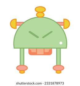 Icono de personaje de juguete robot de color aislado Vector
