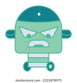 Isolated colored robot toy character icon Vector