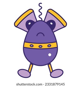 Isolated colored robot toy character icon Vector