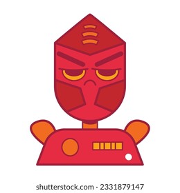 Icono de personaje de juguete robot de color aislado Vector