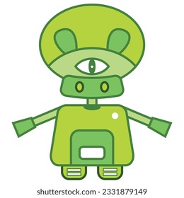 Icono de personaje de juguete robot de color aislado Vector