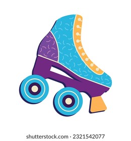 Isolated colored roller skate Nostalgic retro icon Vector illustration