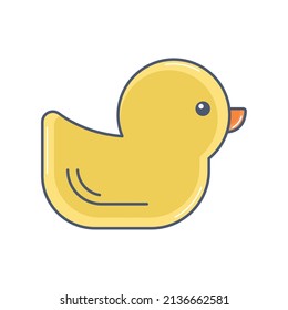 Isolated colored rubber duck toy icon flat design Vector