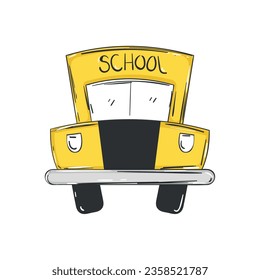 Einzeln farbige Busskizze für Schulen - Vektorgrafik