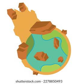 Isolated colored sci fi fantasy planet icon Vector