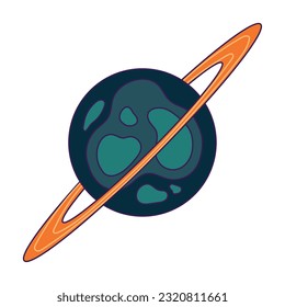 Isolated colored sci fi planet icon Vector illustration