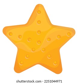Isolated colored sea star sketch icon Vector