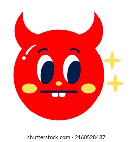Isolated colored serious devil emote Vector illustration