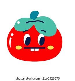 Isolated colored serious tomato emote Vector illustration