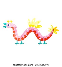 Icono de alebrije de serpiente aislado de color Vector