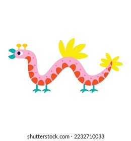 Isolated colored serpent alebrije icon Vector