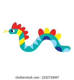 Isolated colored serpent alebrije icon Vector