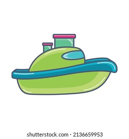 Isolated colored ship toy icon Vector