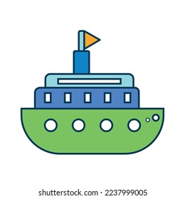 Isolated colored ship toy icon Vector