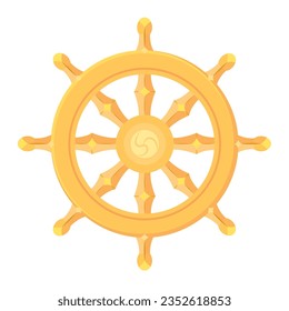 Isolated colored ship wheel icon Vector