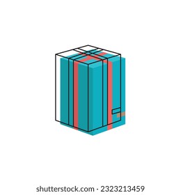 Icono de caja de entrega de compras de color aislado Vector