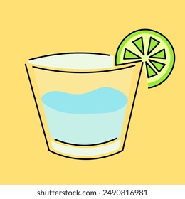 isolated colored shot glass icon on the theme of summer and vacation. design for logo sticker print poster