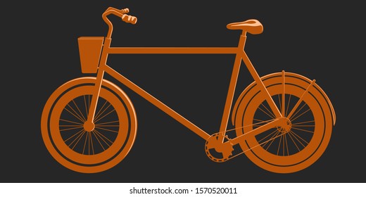 Isolated colored silhouette of a bicycle over a white background - Vector illustration