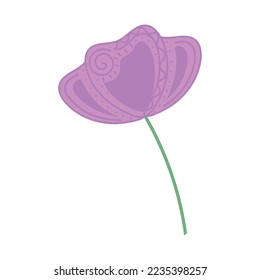 Esbozo de color aislado de una flor Ilustración vectorial