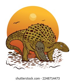 Isolated colored sketch of an herbivorous dinosaur Vector