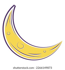 Isolated colored sketch of moon Arab style Vector