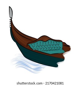 Isolated Colored Sketch Of A Venetian Gondola Vector