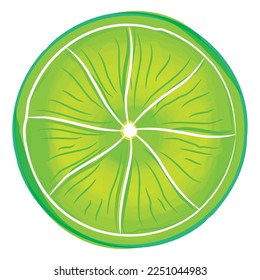 Isolated colored slice of lemon sketch icon Vector