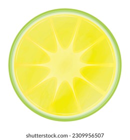 Baraja de color aislada del icono del sketch de limón Ilustración vectorial
