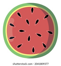 Isolated colored slice of watermelon icon