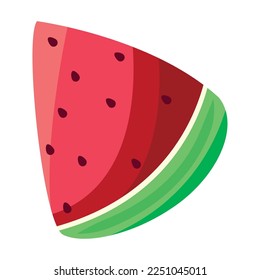 Isolated colored slice of watermelon sketch icon Vector