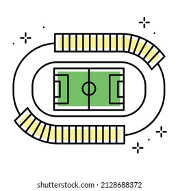 Isolated colored soccer stadium icon aerial view Vector
