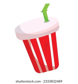 Isolated colored soda plastic cup sketch icon Vector