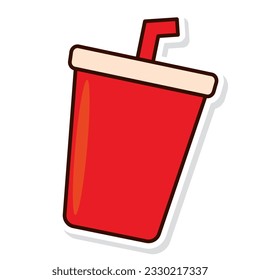 Isolated colored soda sticker icon Vector