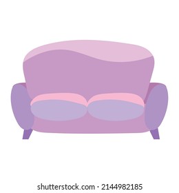 Isolated colored sofa with pair of pillows Vector