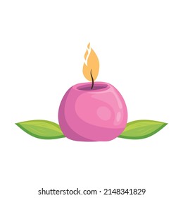 Isolated colored spa candle icon Vector