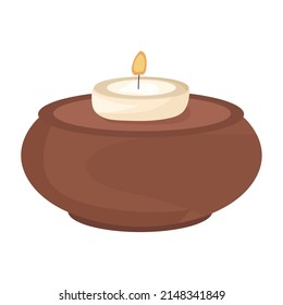 Isolated colored spa candle icon Vector