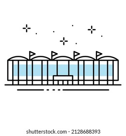 Isolated colored sport stadium icon side view Vector
