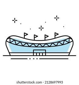 Isolated colored sport stadium icon side view Vector