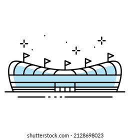 Isolated colored sport stadium icon side view Vector