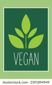 Isolated colored square vegan Label template. Good for sticker, badge and logo