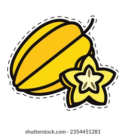 Isolated colored star fruit icon Flat style Vector