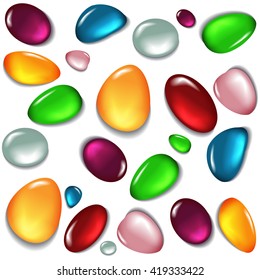 Isolated colored stones on a white background. Vector.