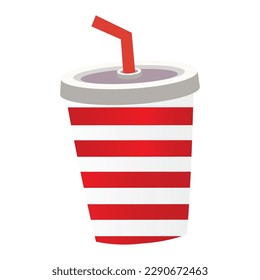 Isolated colored striped soda cup icon Vector