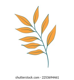 Icono de dibujo de hoja de verano de color aislado Vector