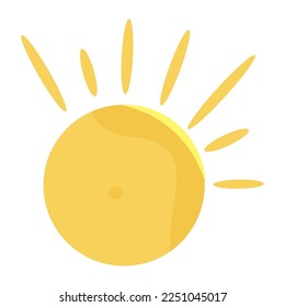 Icono de esbozo de sol de color aislado Vector