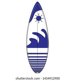 Isolated colored surfboard on a white background - Vector