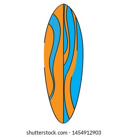 Isolated colored surfboard on a white background - Vector